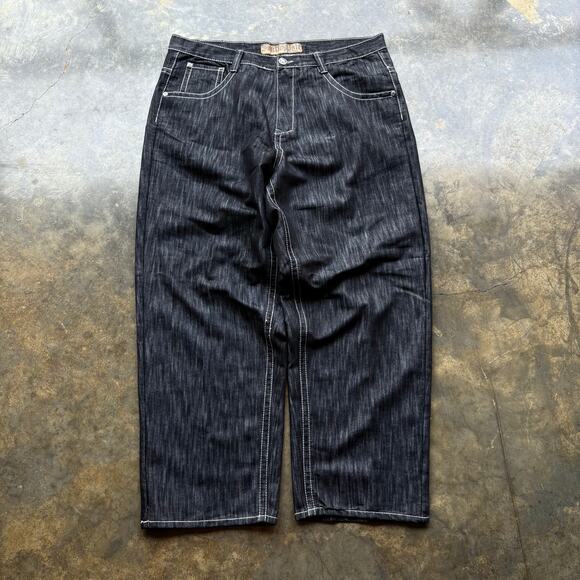 Rare Size EXTRA Baggy Southpole Raw‎ Black Denim Jeans - Picture 3 of 6